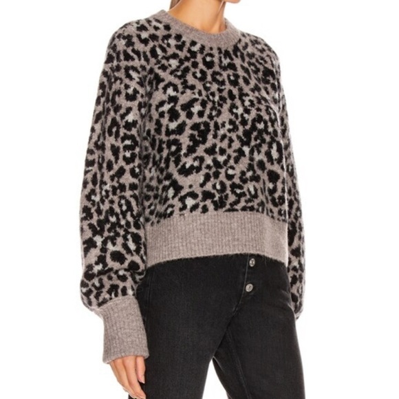 Marissa Webb Nelli Leopard Crewneck Pullover extra small - Picture 1 of 10
